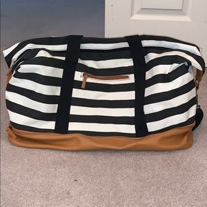Striped weekend duffel